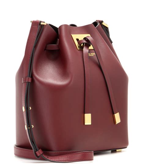 michael kors leather bucket bag